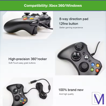 Xbox 360 Wired Game Controller USB Gamepad for Xbox 360 & PC
